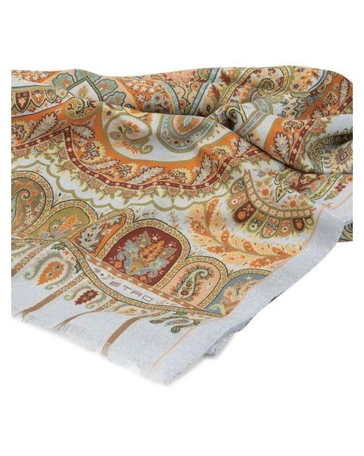 Etro Natural Cashmere And Silk Scarf