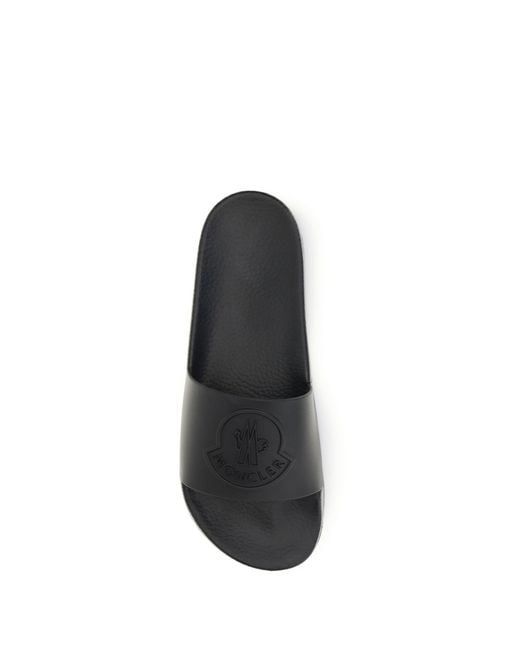Moncler White Rubber Slippers Basile for men