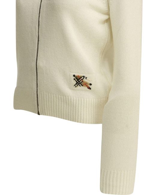 Burberry Natural "Jillian" Zipper Sweater