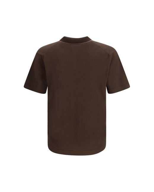 Cruna Brown Knitted Polo for men