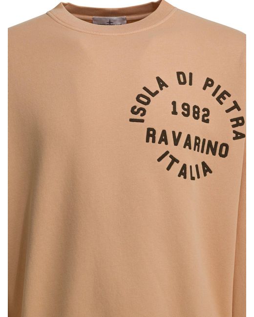 Stone Island Natural Cotton Crewneck Sweater for men