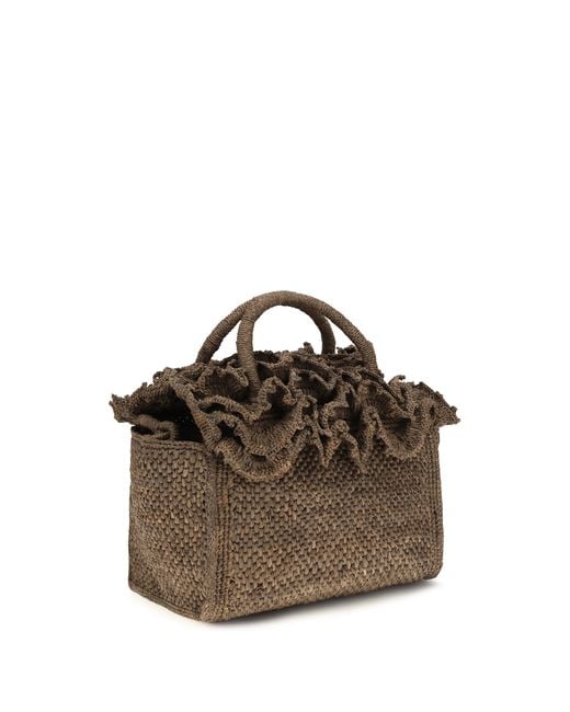 IBELIV Brown Handbag Laguna Raffia