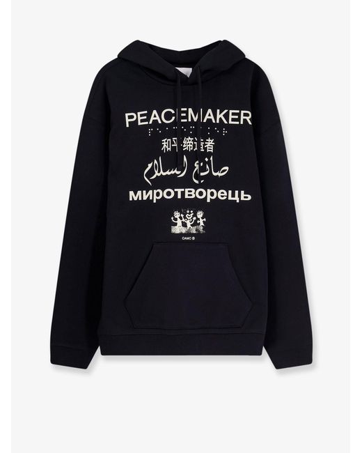 Oamc Peacemaker Black Cotton Sweatshirt for men