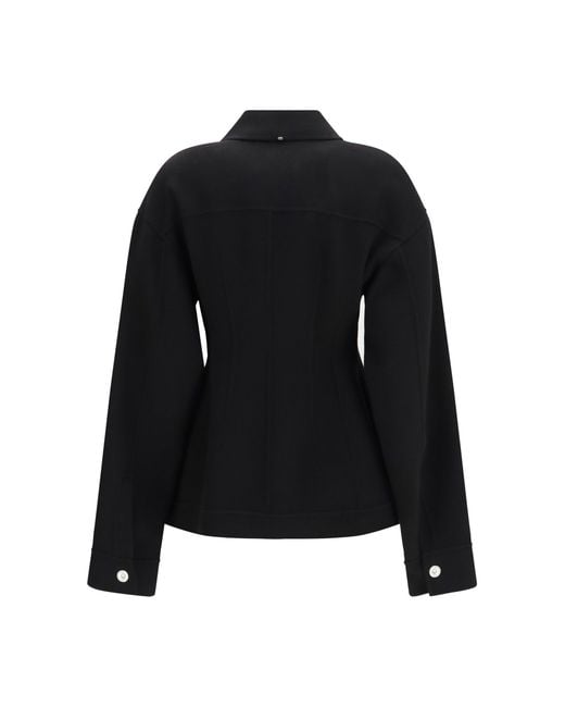 Max Mara Black Arena Short Virgin Wool Coat