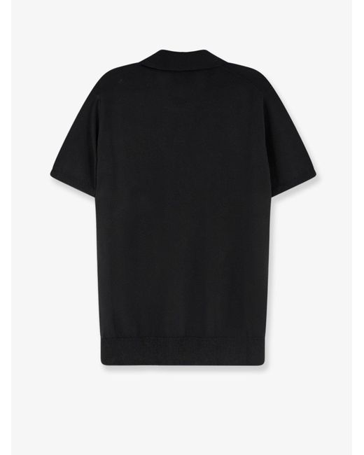 Alpha Studio Black Cotton Polo Shirt for men