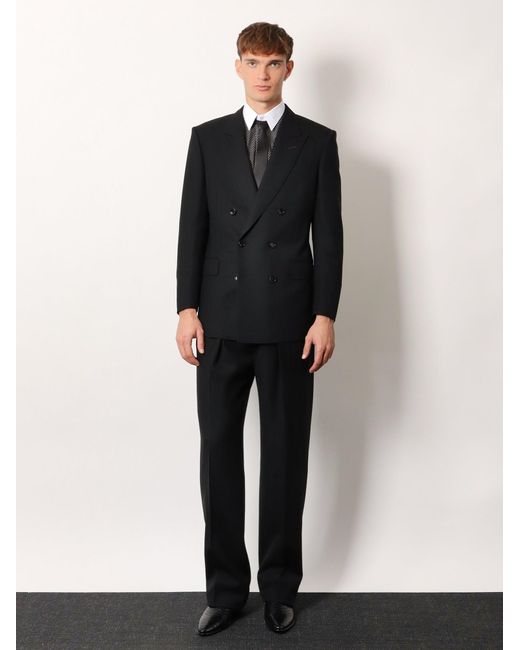 Tom Ford Black Wool Trousers for men