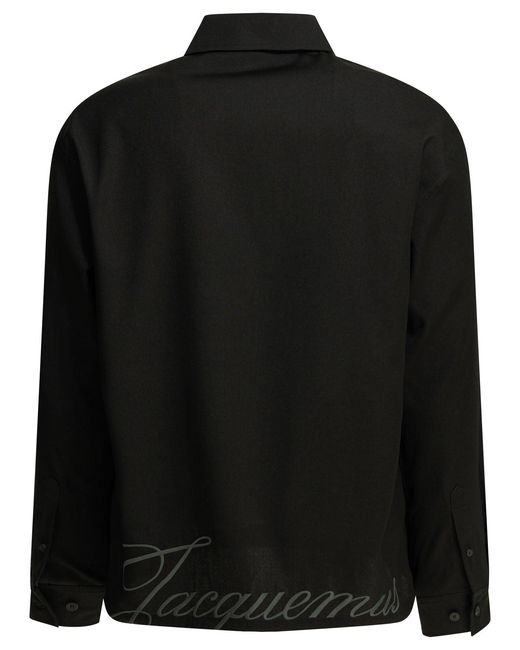 Jacquemus Black Casual Shirt "Le Chemise Mecano" for men