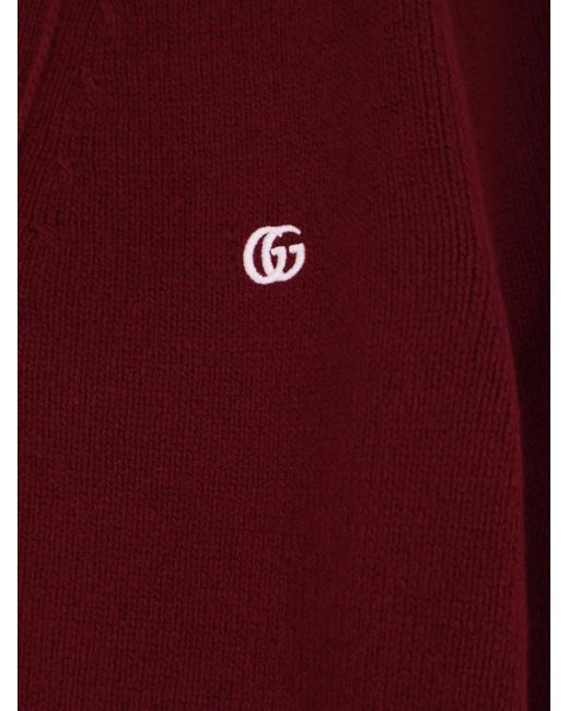 Gucci Red Wool And Cashmere Cardigan for men