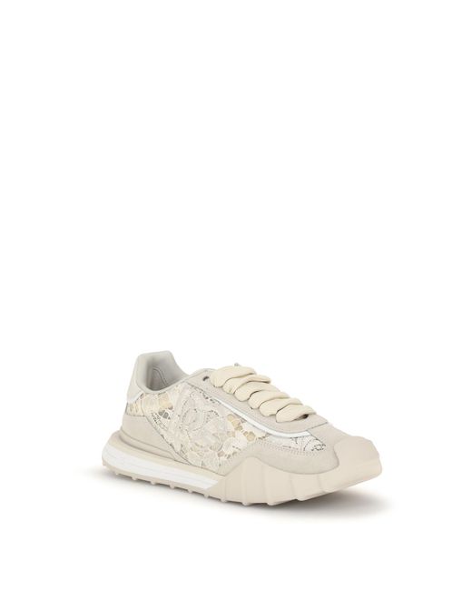 Dolce & Gabbana White Sneakers Leather And Lace