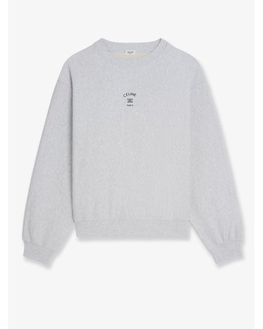 Céline White Relaxed Cotton Sweatshirt for men