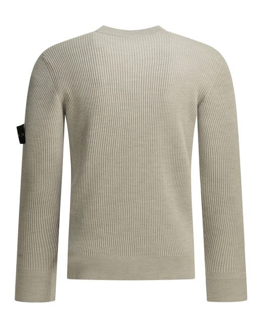 Stone Island Gray Crew-Neck Sweater for men