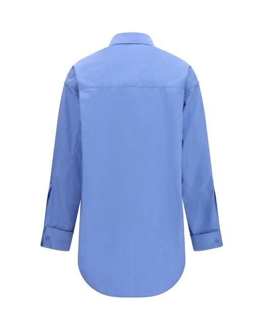 Balenciaga Blue Asymmetric Long-Sleeve Shirt