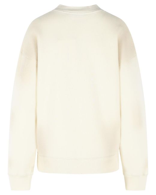 Acne White Ivory Cotton Sweatshirt