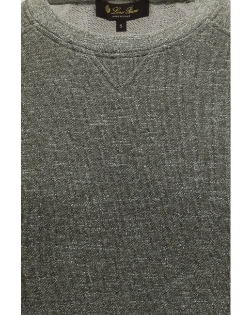 Loro Piana Green Cotton Crew Neck Sweatshirt for men