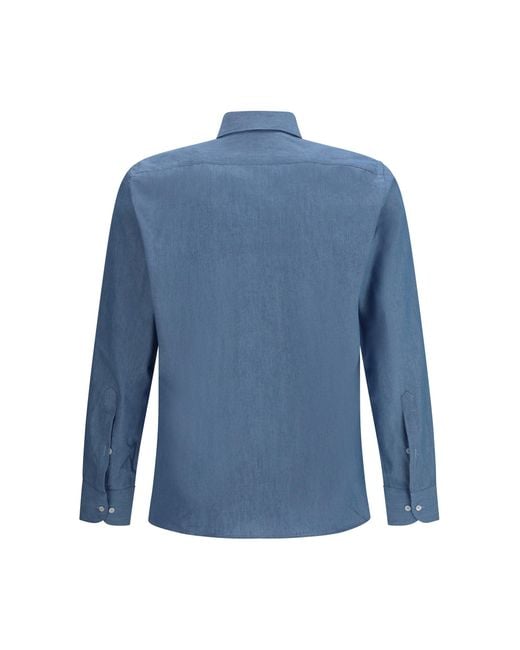 Brooksfield Blue Cotton Shirt for men