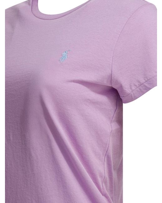 Polo Ralph Lauren Purple Cotton Crewneck T-Shirt