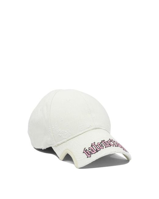 Balenciaga White "Blackletter Script" Trucker Hat