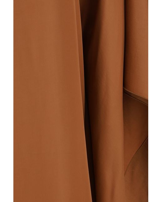 Sa Su Phi Brown Marta Satin Maxi Dress Tan