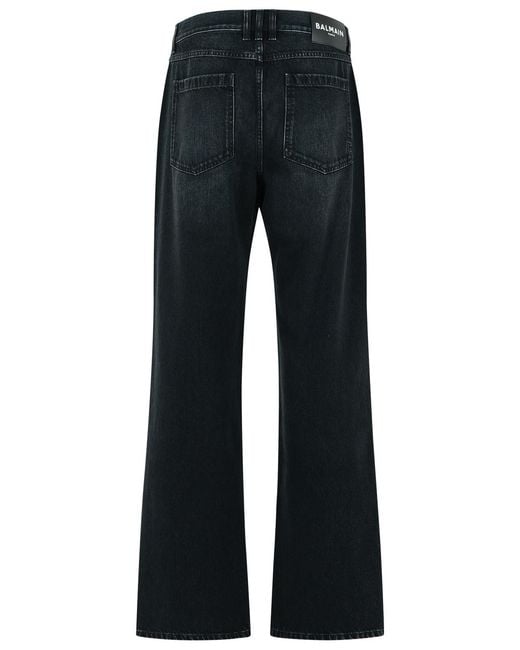 Balmain Blue Cotton Jeans for men