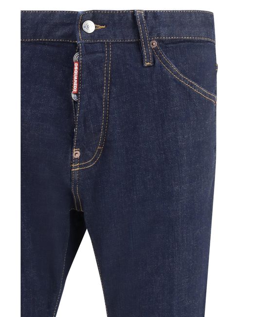 DSquared² Blue Long Stretch Cotton Jeans for men