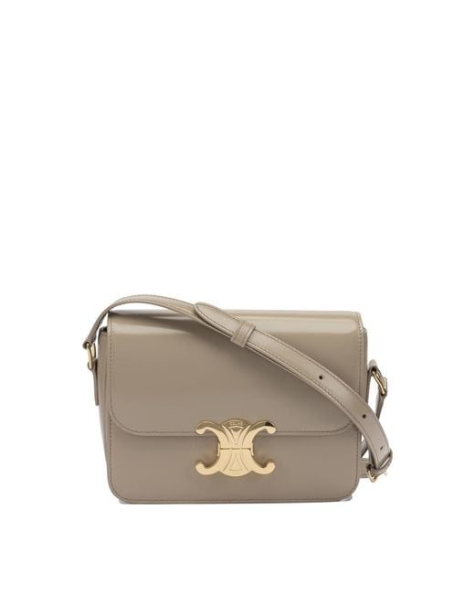 Céline Gray Crossbody Bag Calf Leather