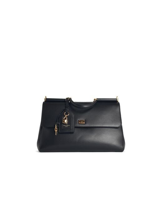 Dolce & Gabbana Black 'Sicily' Leather Handbag