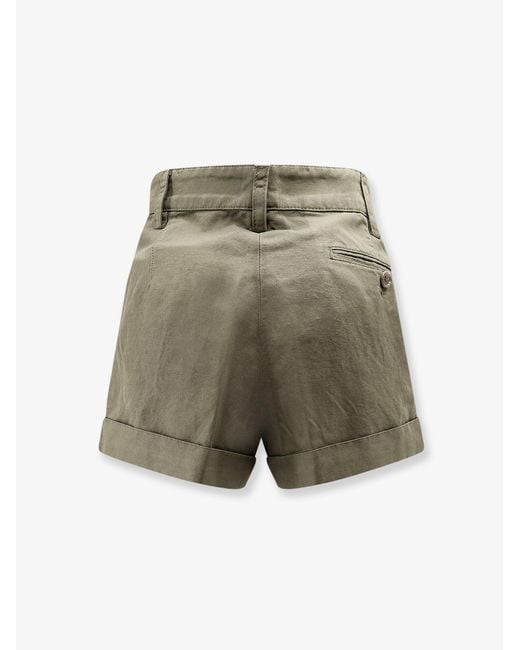 Aspesi Green Shorts Cotone Lino