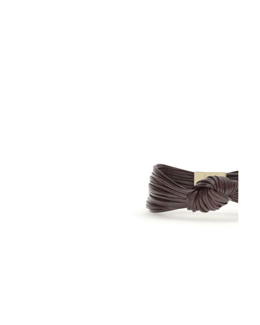 Bottega Veneta White Knot Leather Bracelet