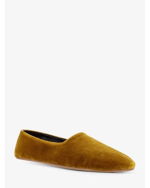The Row Brown Ponti Velvet Loafers