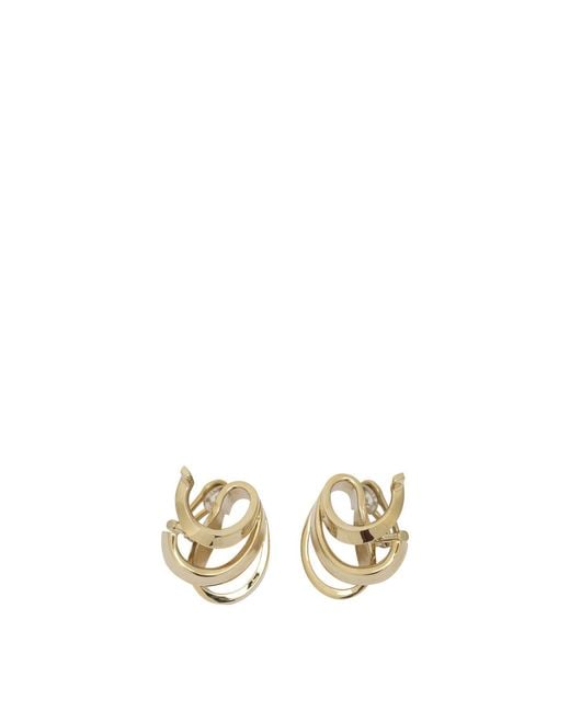 Ferragamo Metallic "Leafbig" Earrings