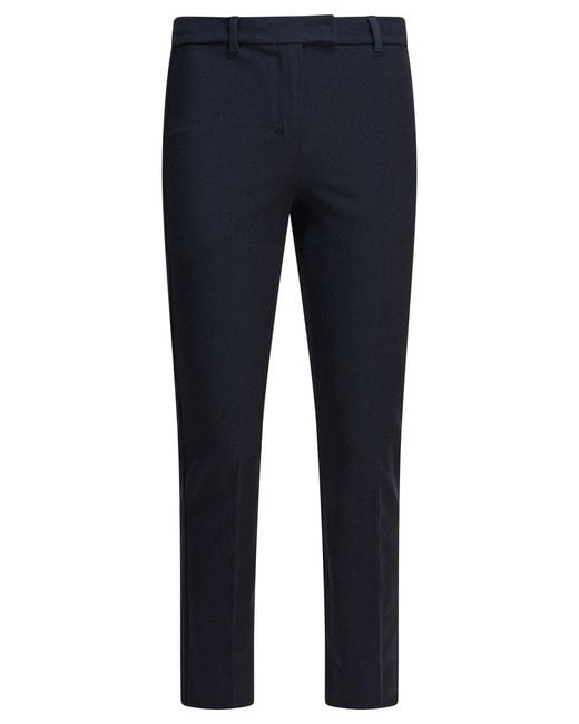 Max Mara Blue Stretch Cotton Blend Pants