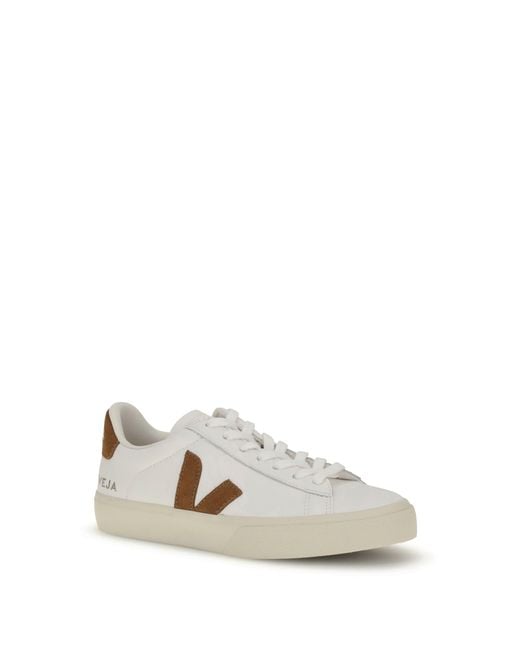 Veja White Campo Sneakers Cognac