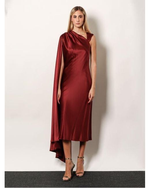 Max Mara Red Edolo Silk Dress
