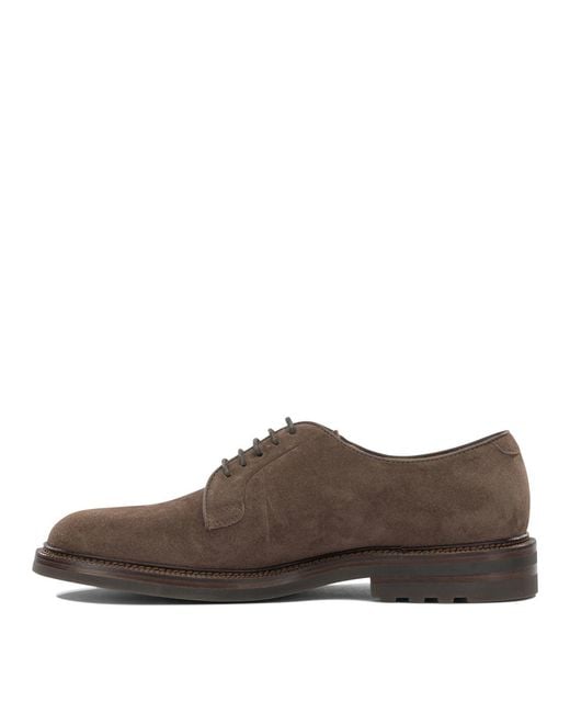 Brunello Cucinelli Brown Suede Brogues for men