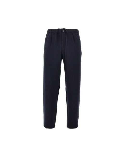 Emporio Armani Blue Jersey Pants for men