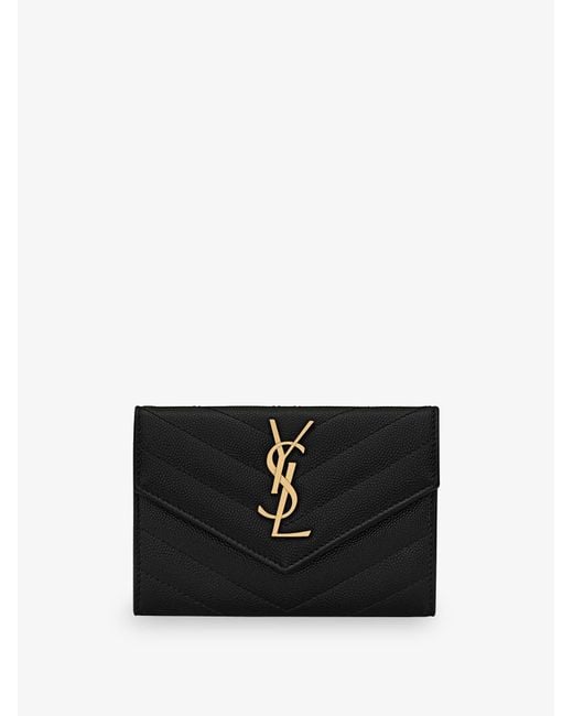 Saint Laurent Black Cassandre Matalasse Leather Wallet