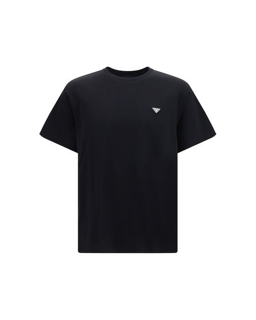 Men's Black Cotton T-Shirt With Triangle Logo