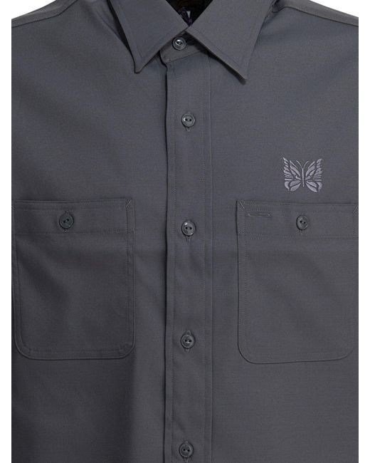 Needles Blue "Cavalry Twill" Shirt for men