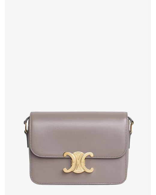 Céline Gray Teen Triomphe Leather Crossbody Bag