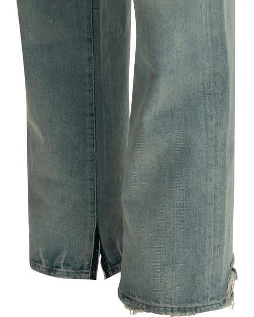 Maison Margiela Blue Straight-Leg Jeans With Buckle