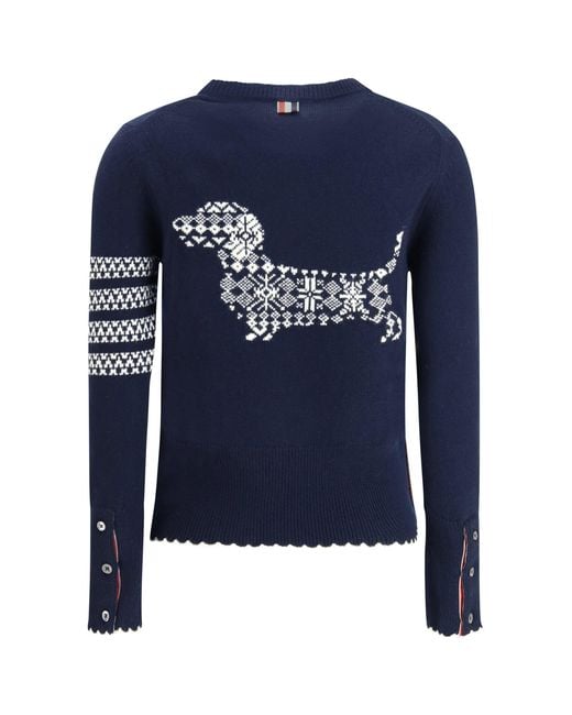 Thom Browne Blue Holiday Hector Sweater