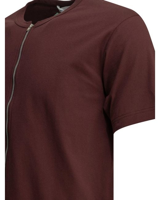 Comme des Garçons Purple Zipper Crew Neck T-Shirt for men