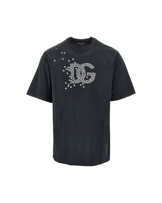 Dolce & Gabbana Black Dolce&Gabbana 3D Logo Print T-Shirt for men