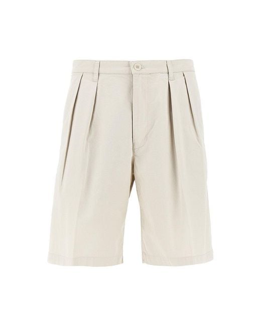 Aspesi Natural Cotton Shorts With Double Dart for men