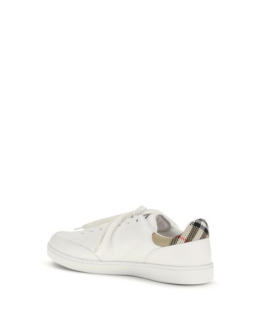 Burberry White Low-Top Sneakers for men