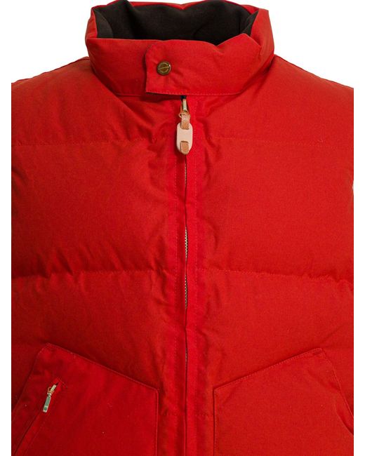 Manifattura Ceccarelli Red Goose Down Vest Jackets And Coats Orange