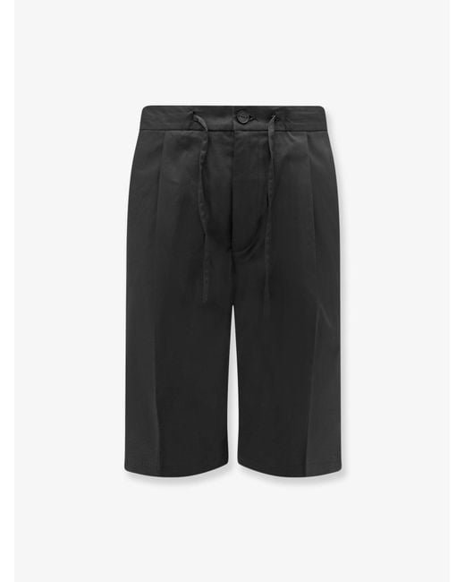 Hevò Black Torre Lapillo Cotton Shorts for men