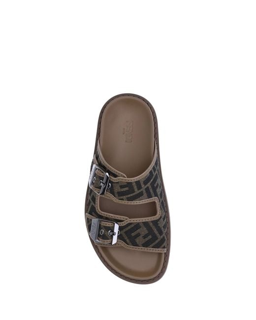 Fendi White Ff Sandals for men