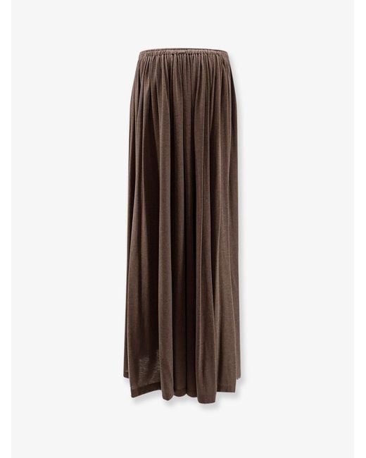 Max Mara Brown Mxmlivrea Pleated Jersey Long Skirt