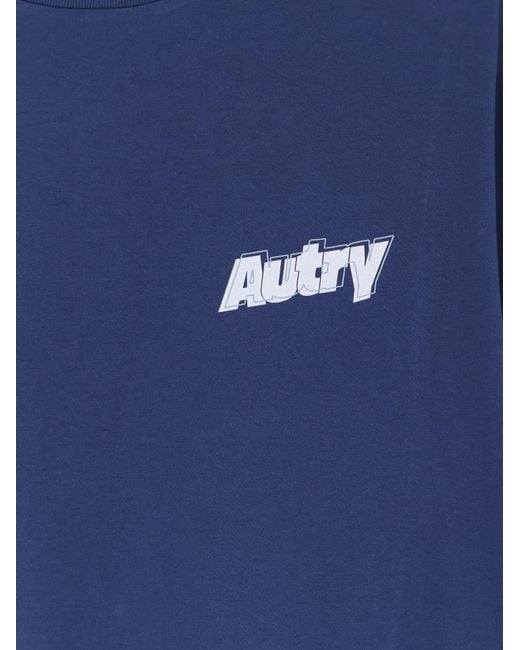 Autry Blue Cotton T-Shirt for men